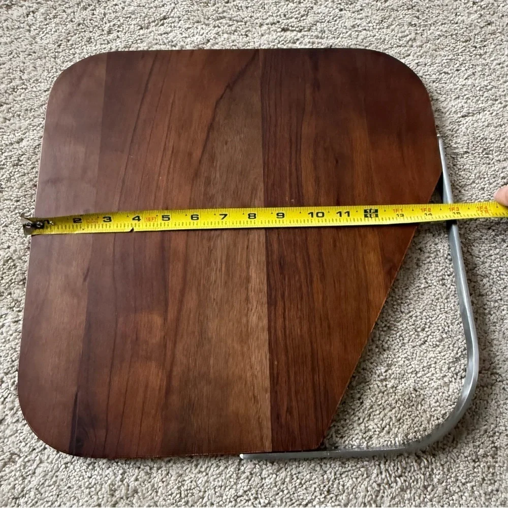 Crate & Barrel Boyd Serving Board Wood and Metal Accent Cutting Board
